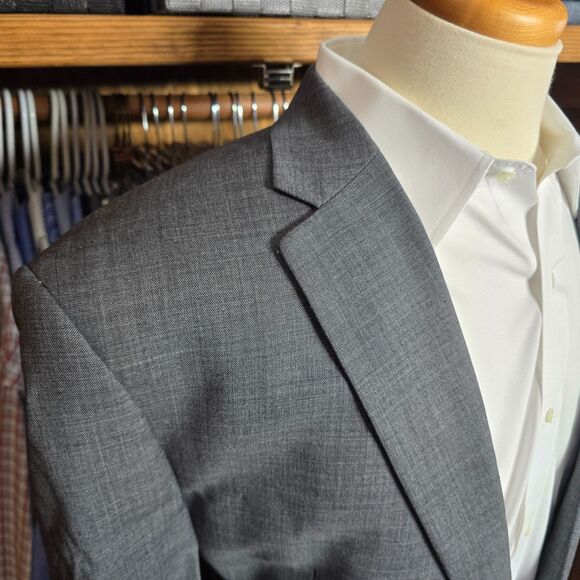 NWT Lauren Ralph Lauren Ultraflex 100% Wool Gray Sport Coat Blazer 46L - Picture 3 of 16